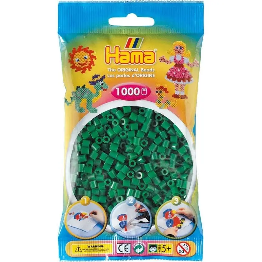 Hama - Beads 1000 Pieces Bag Green - Gdhama