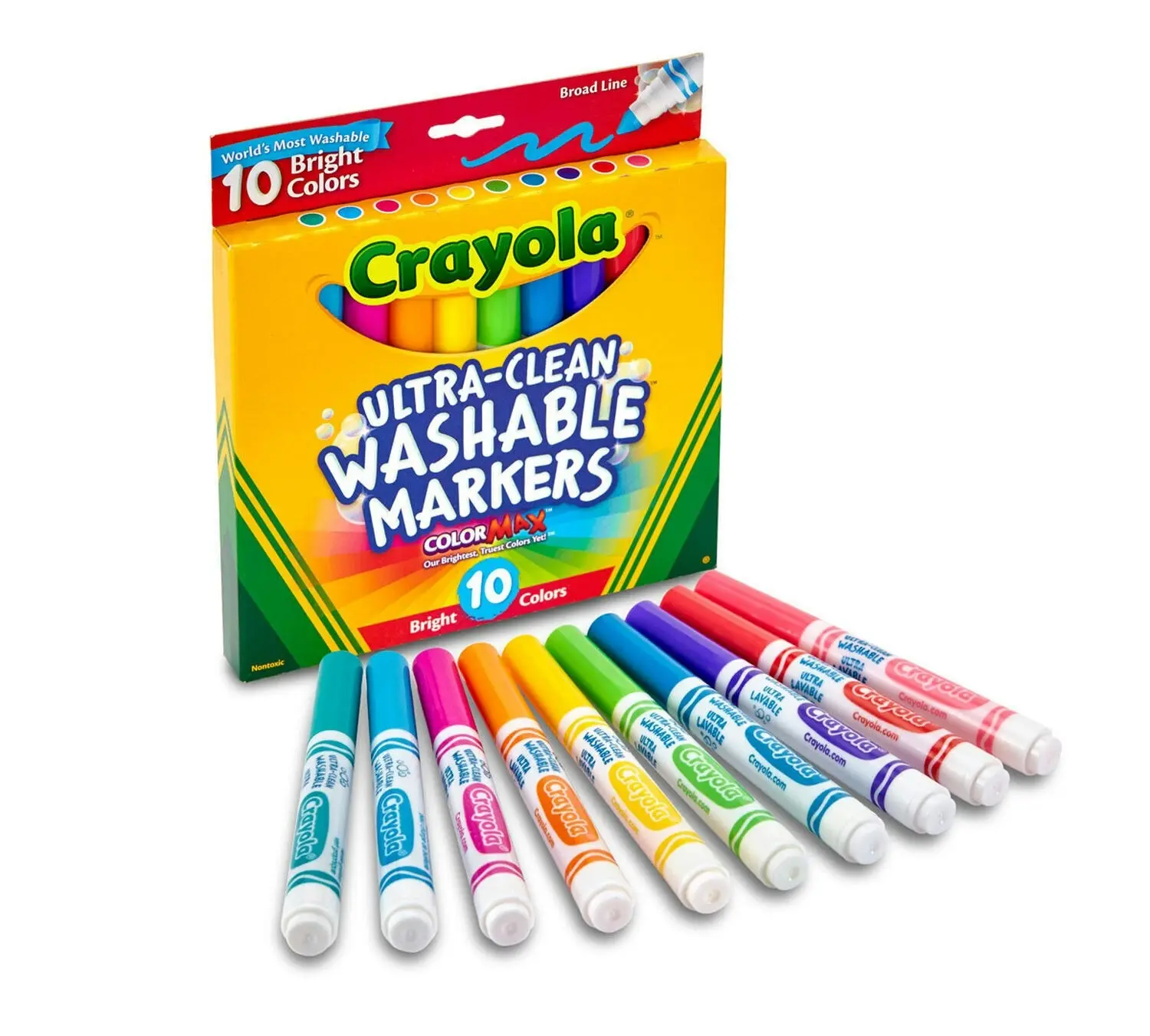 Crayola - Ultra-clean Markers Broad Line Bright 10 Count.