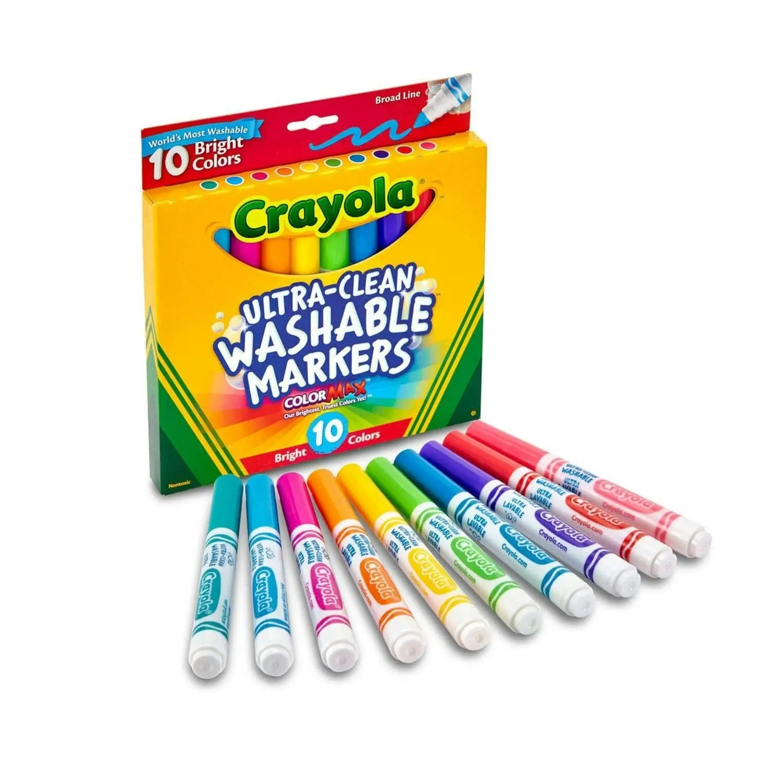 Crayola - Ultra-clean Markers Broad Line Bright 10 Count.