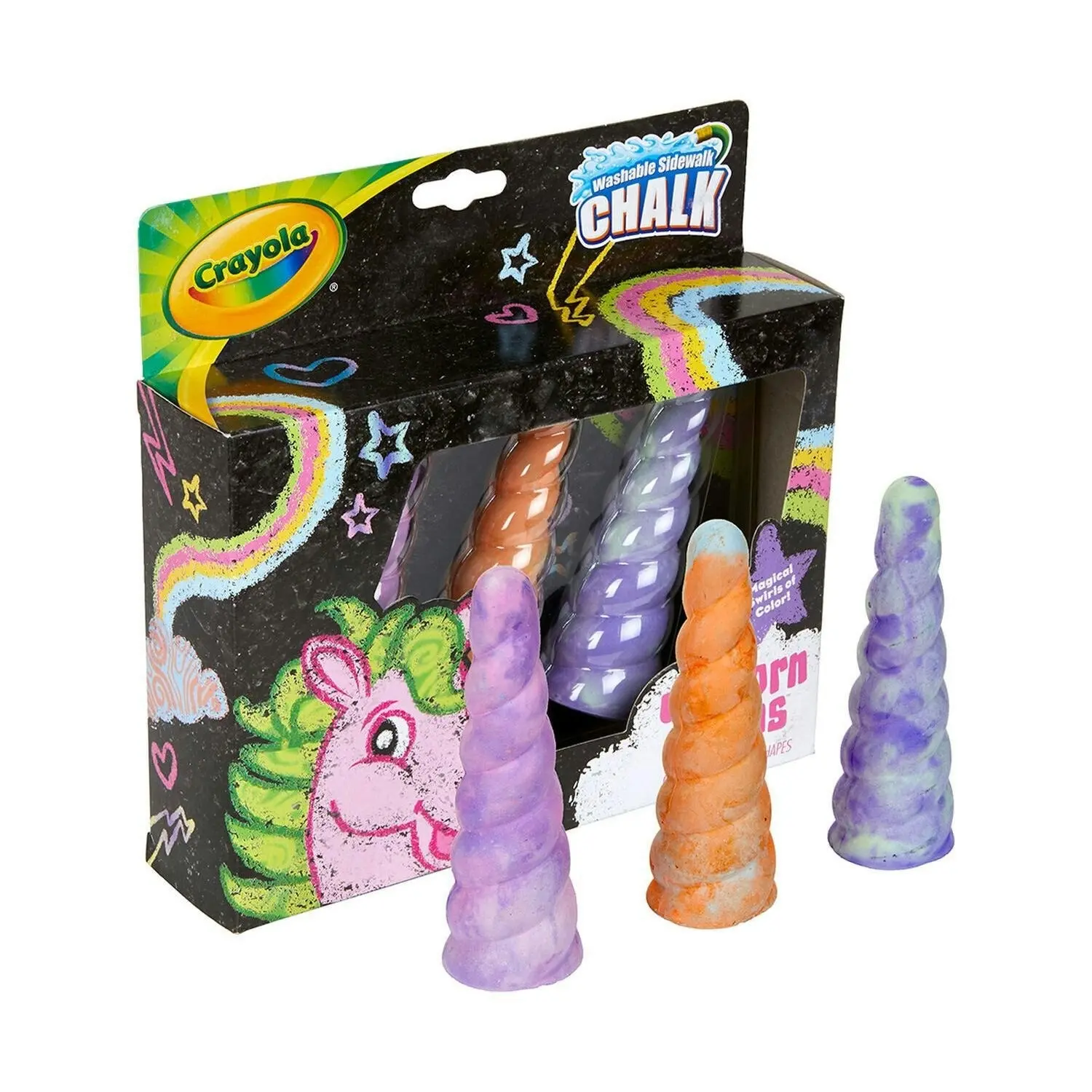 Crayola - Unicorn Sidewalk Chalk Mystery 3 Count (Assorted Styles)