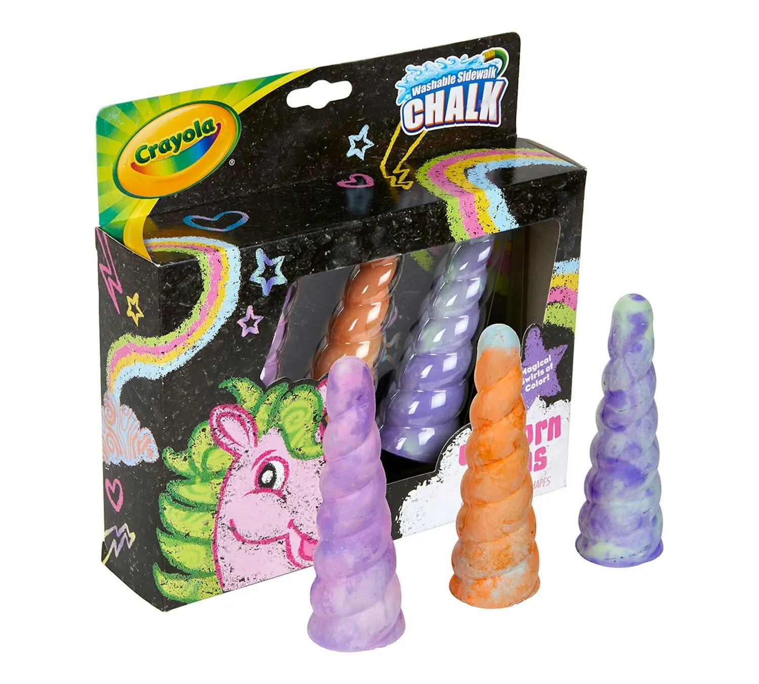 Crayola - Unicorn Sidewalk Chalk Mystery 3 Count (Assorted Styles)