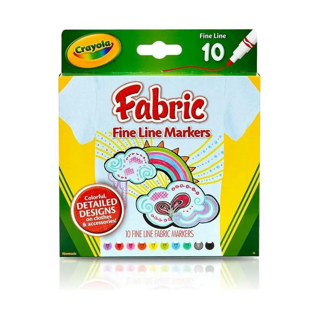 Crayola Fine Line Fabric Markers 10 Pack