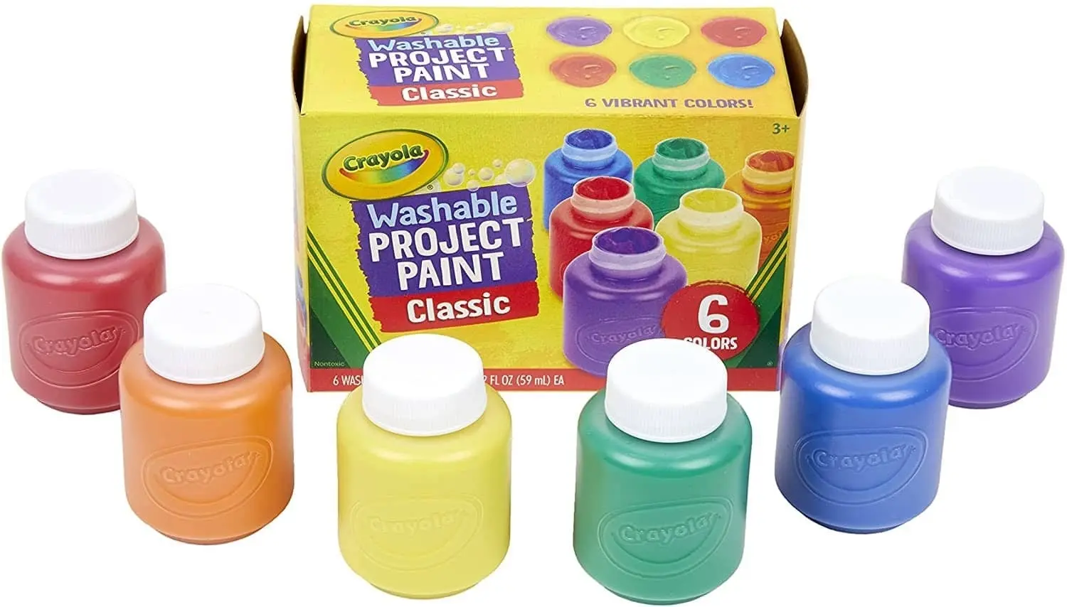 Crayola Washable Kids Paint 6pk Classic Colours