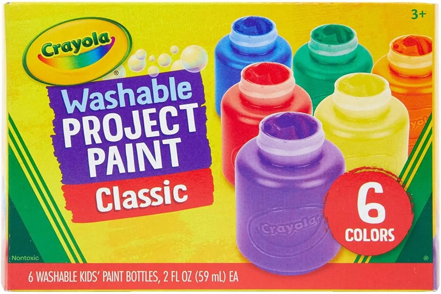 Crayola Washable Kids Paint 6pk Classic Colours