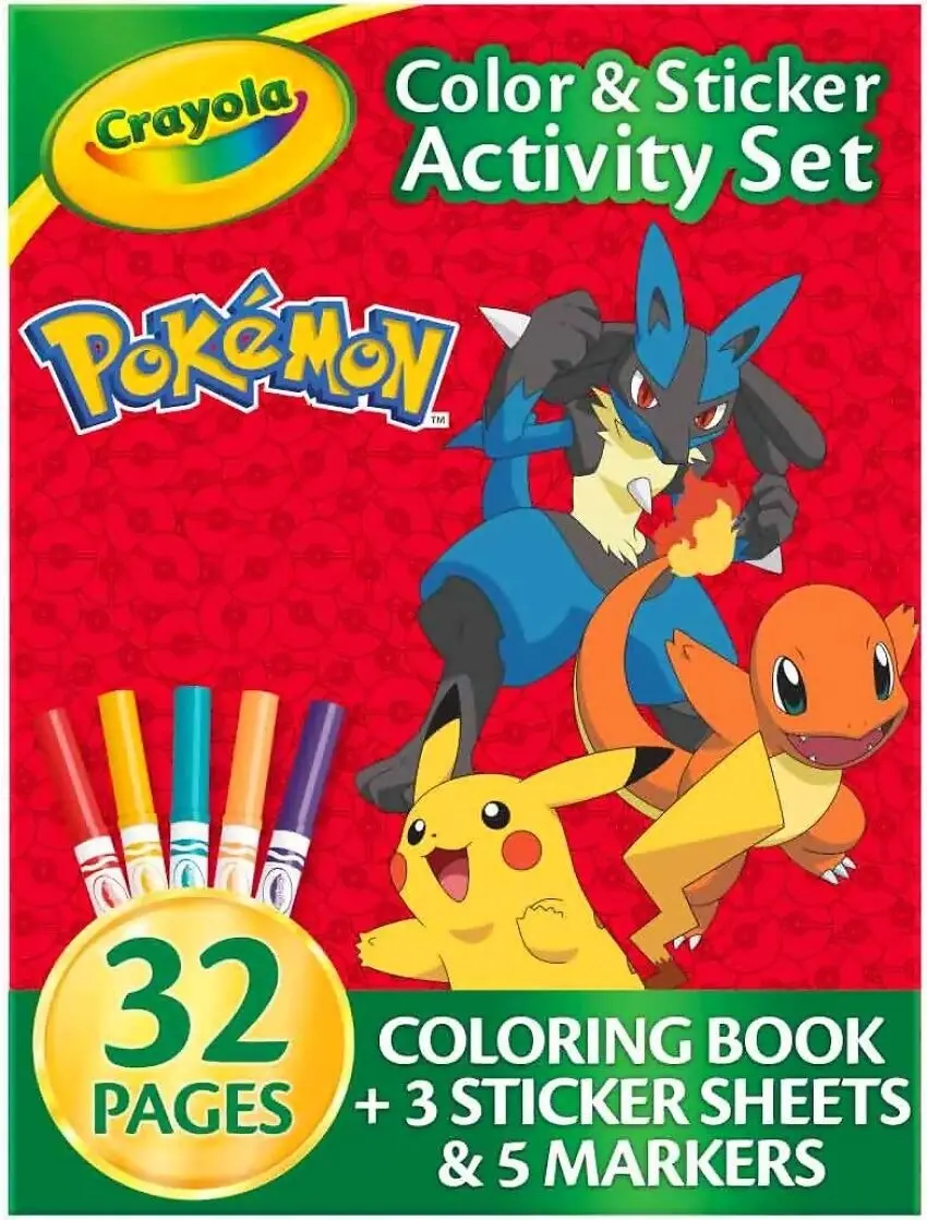 Crayola - Pokemon Colour And Sticker Activity Set With Markers