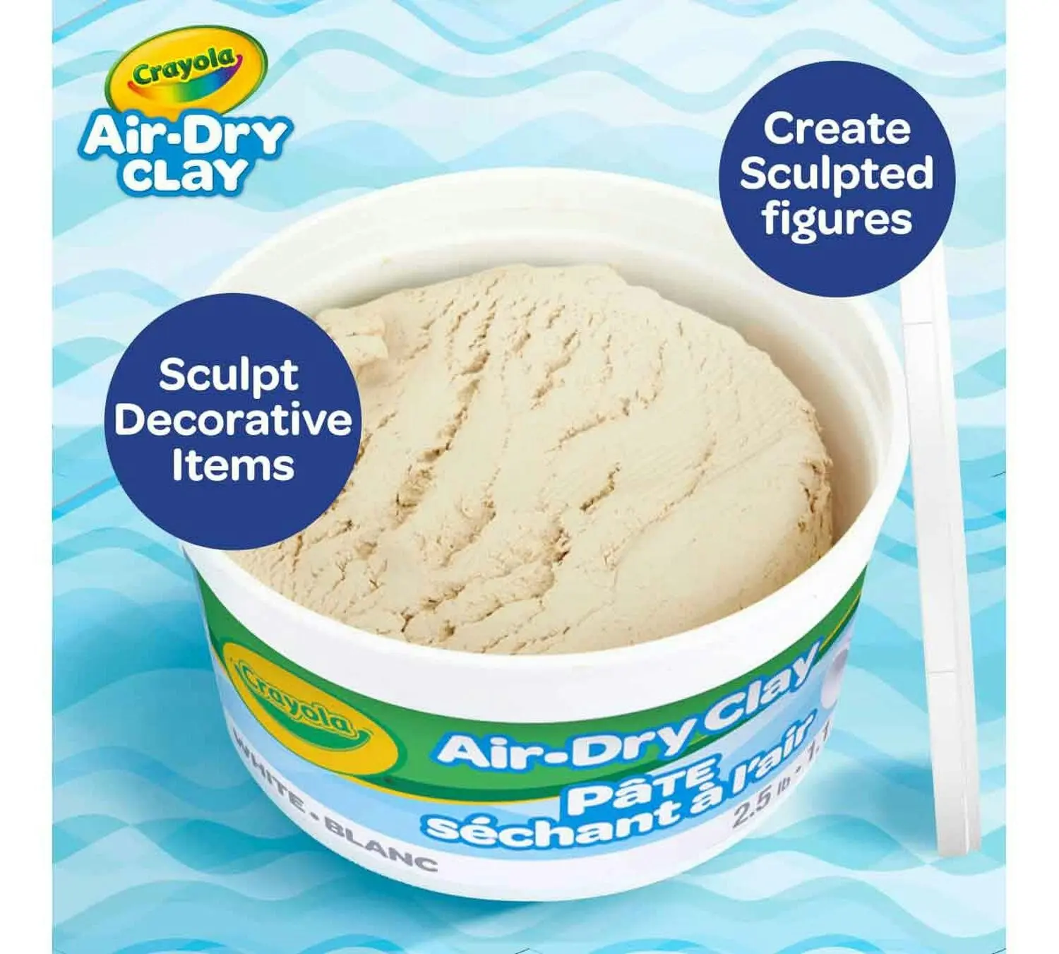 Crayola - White Air Dry Clay 1.3kg Resealable Bucket