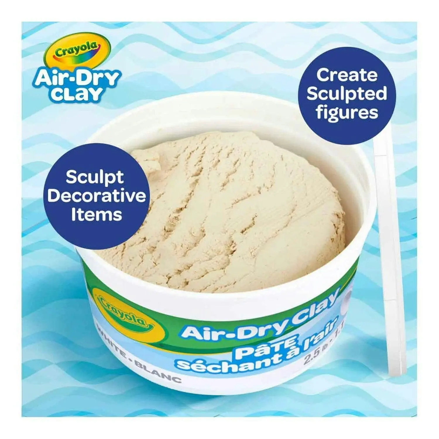 Crayola - White Air Dry Clay 1.3kg Resealable Bucket