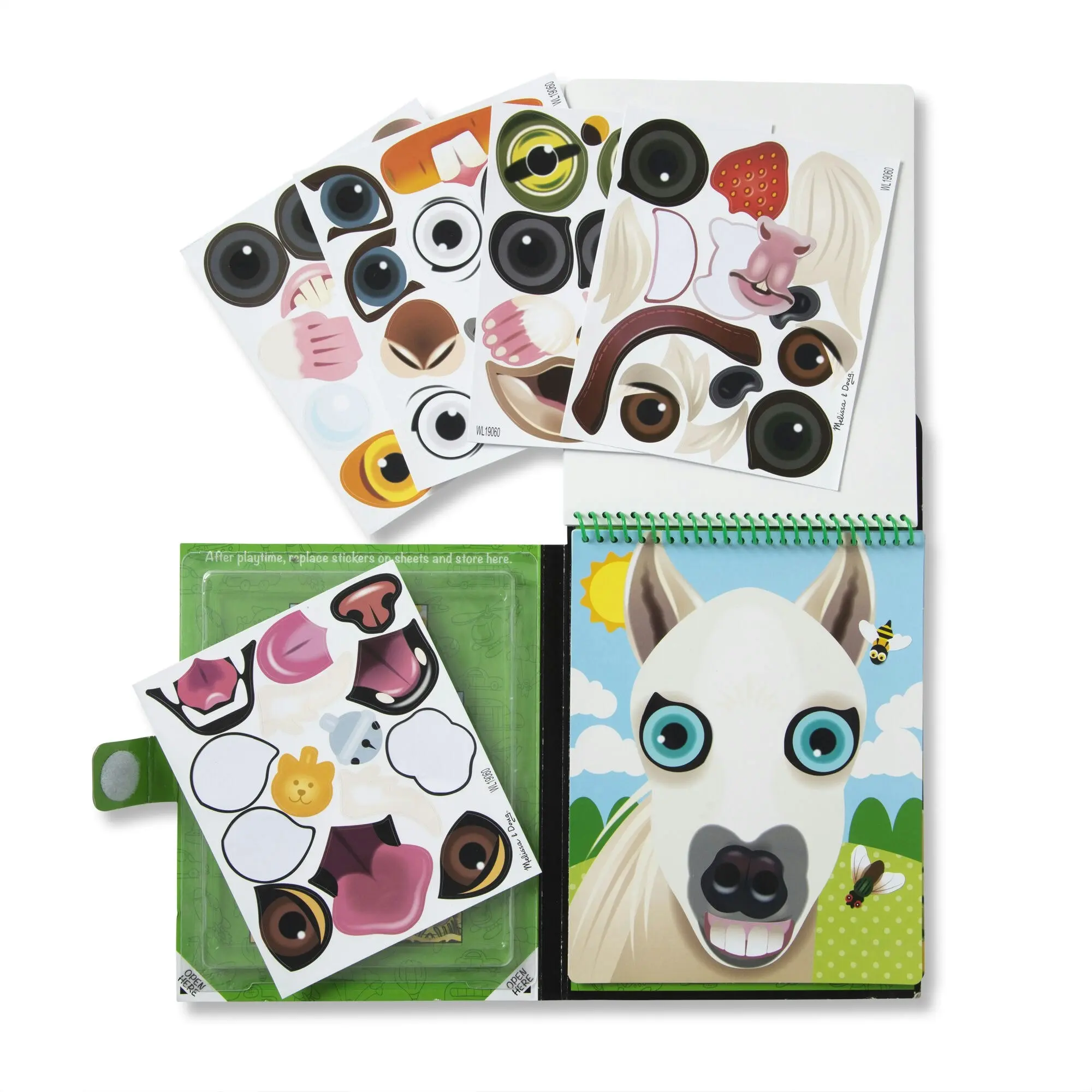 Melissa & Doug - Make-a-face - Pets Reusable Sticker Pad - On The Go Travel Activity