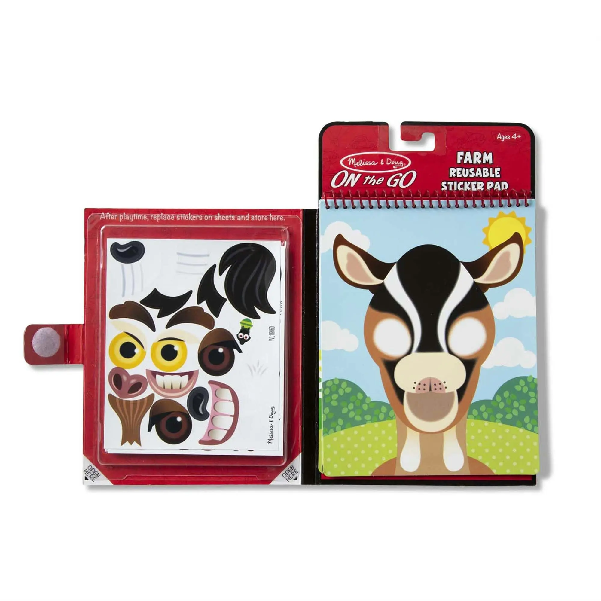 Melissa & Doug - Make-a-face - Farm Reusable Sticker Pad - On The Go Travel Activity