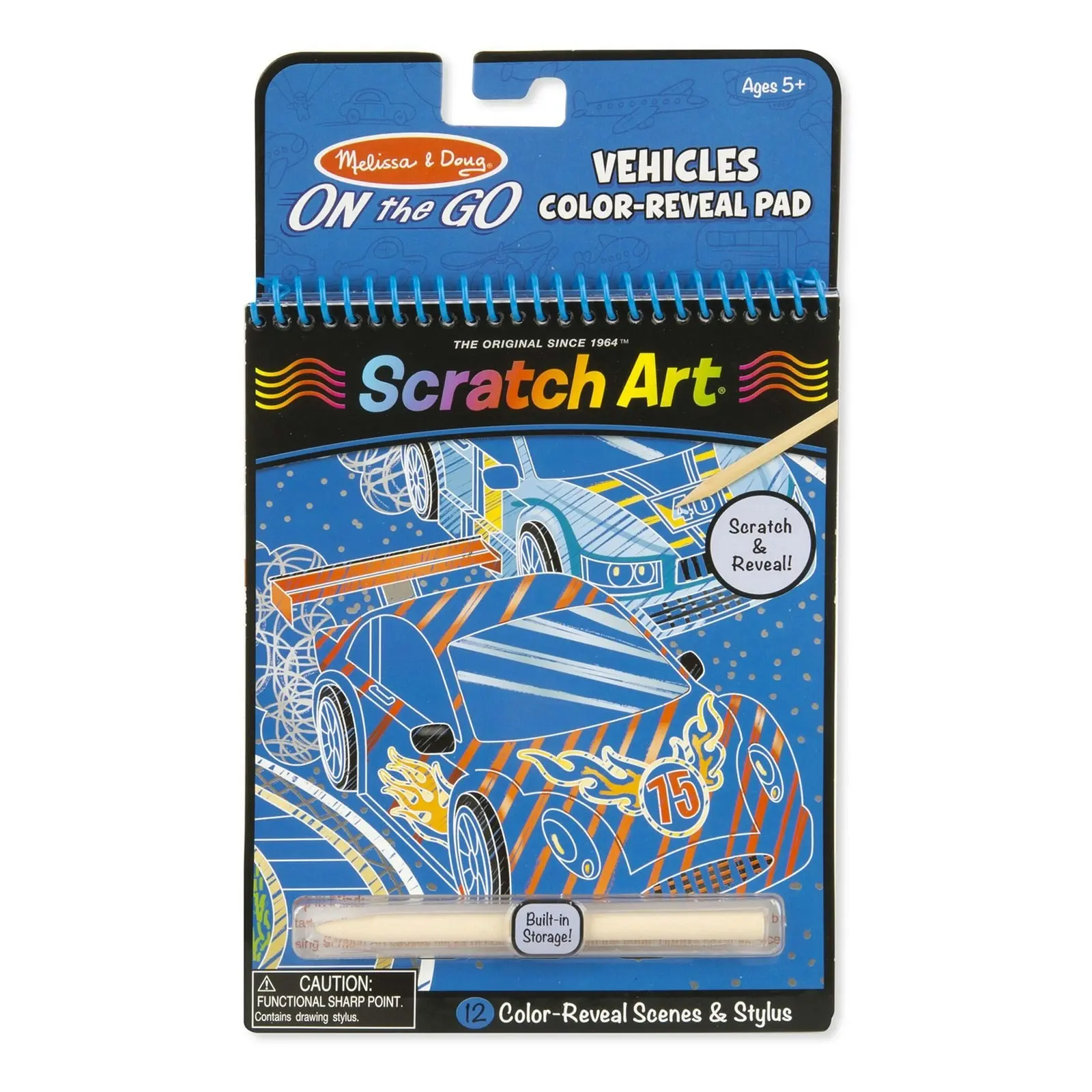 Melissa & Doug - On The Go Scratch Art Color Reveal Pad - Vehicles