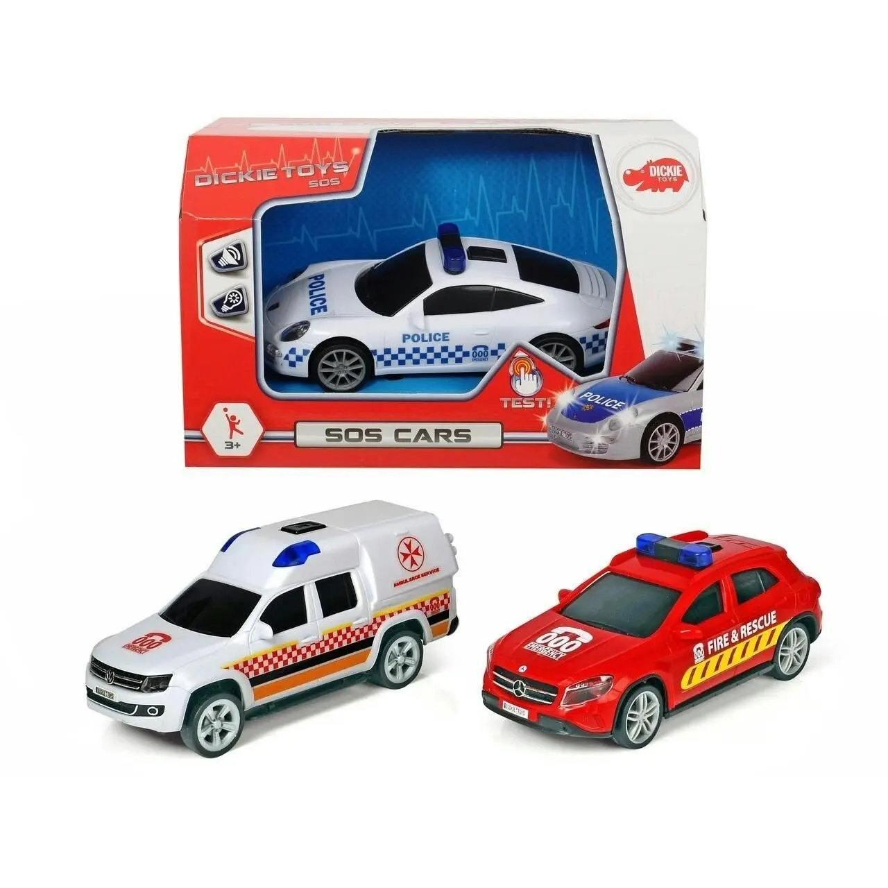 Dickie Toys - Australian Triple Zero ''000'' Light & Sound 15cm Assorted Styles (chosen At Random)