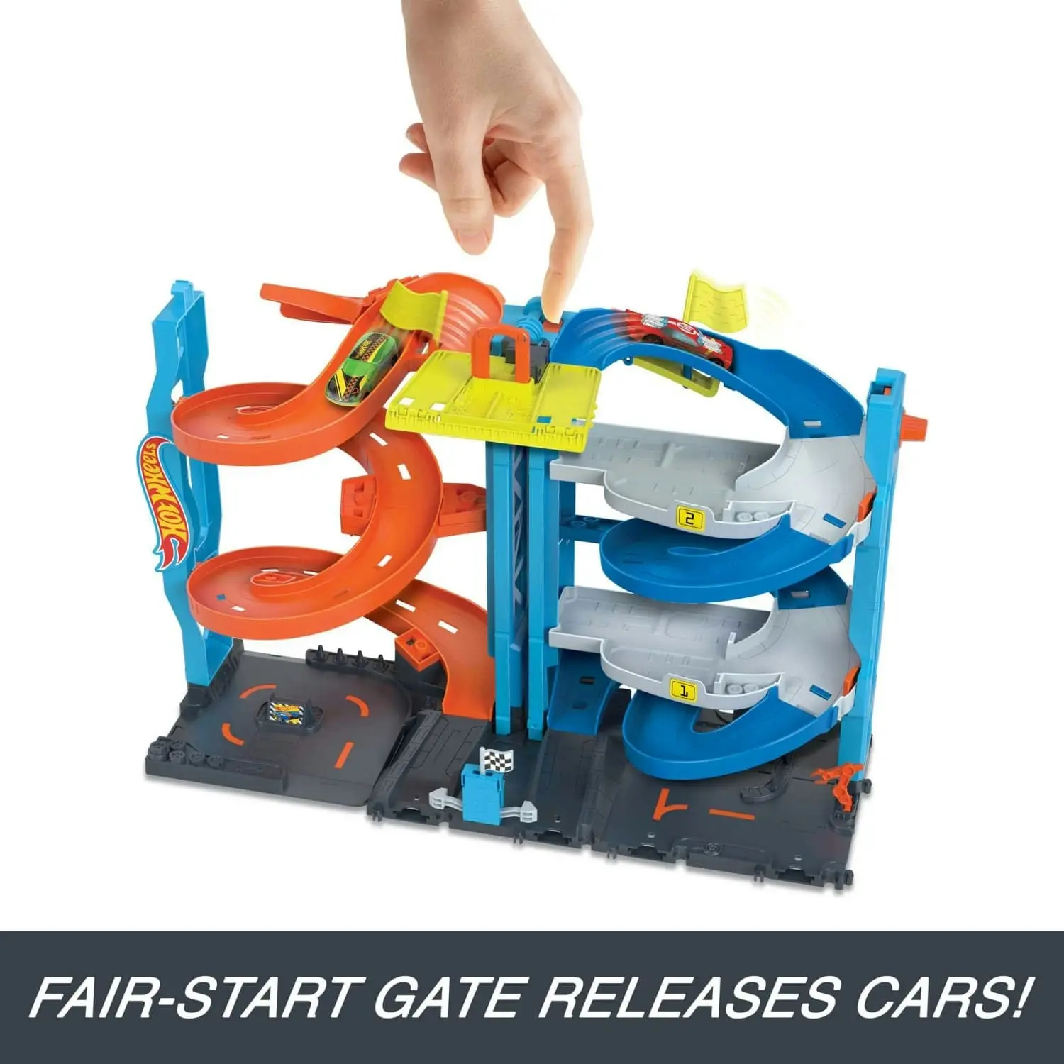 Hot Wheels® - City Transforming Race Tower Playset Track Set With 1 Toy Car