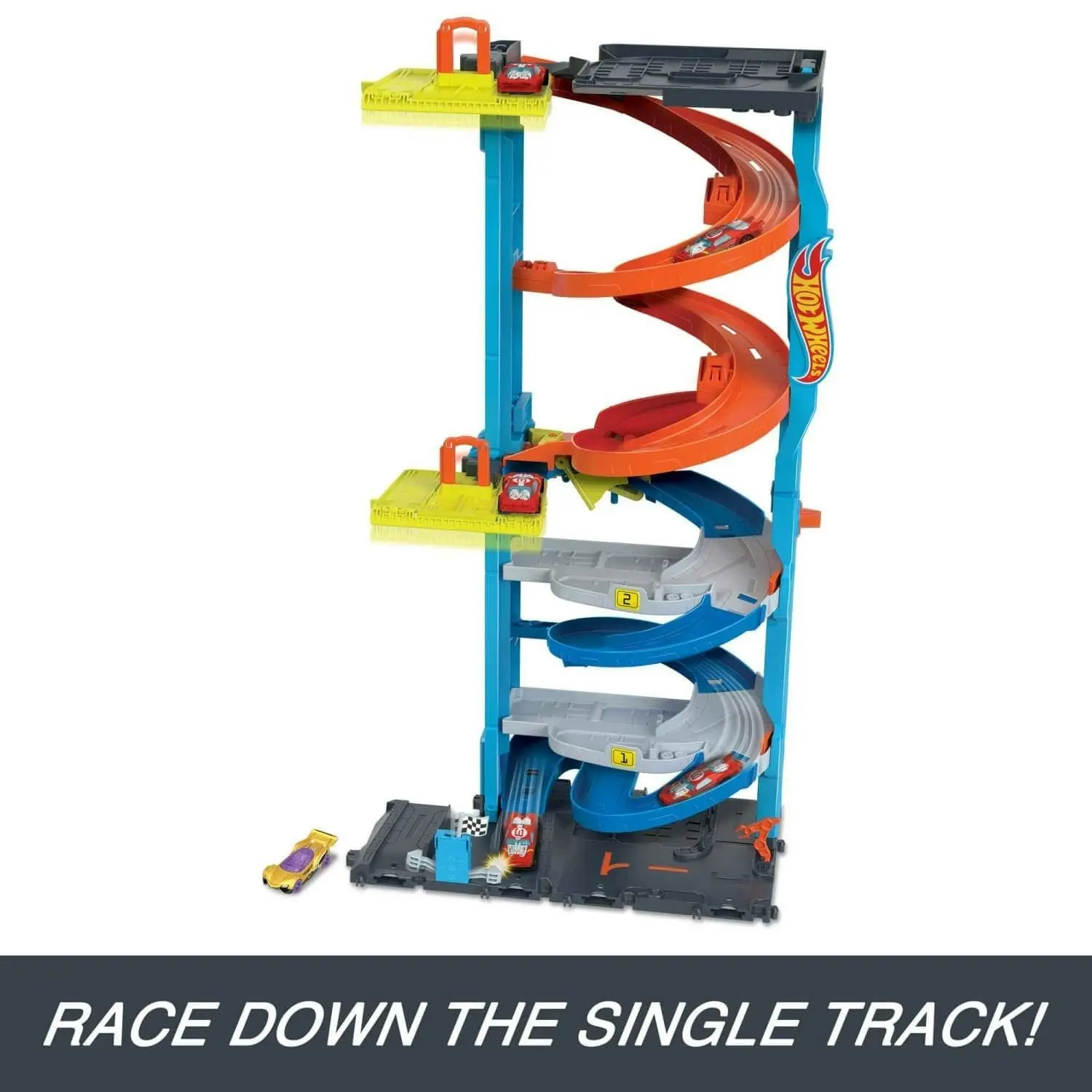 Hot Wheels® - City Transforming Race Tower Playset Track Set With 1 Toy Car