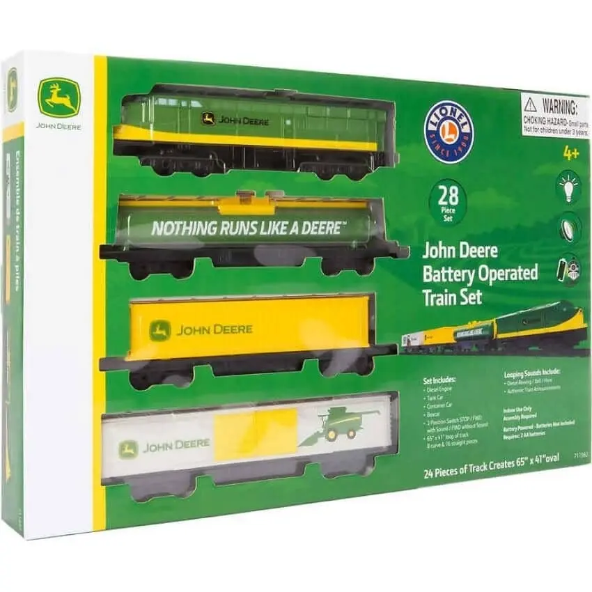 John Deere - Battery Powered Mini Diesel Train Set 28 Piece Set