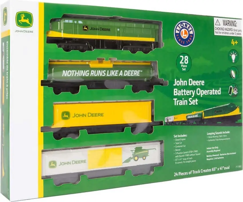 John Deere - Battery Powered Mini Diesel Train Set 28 Piece Set