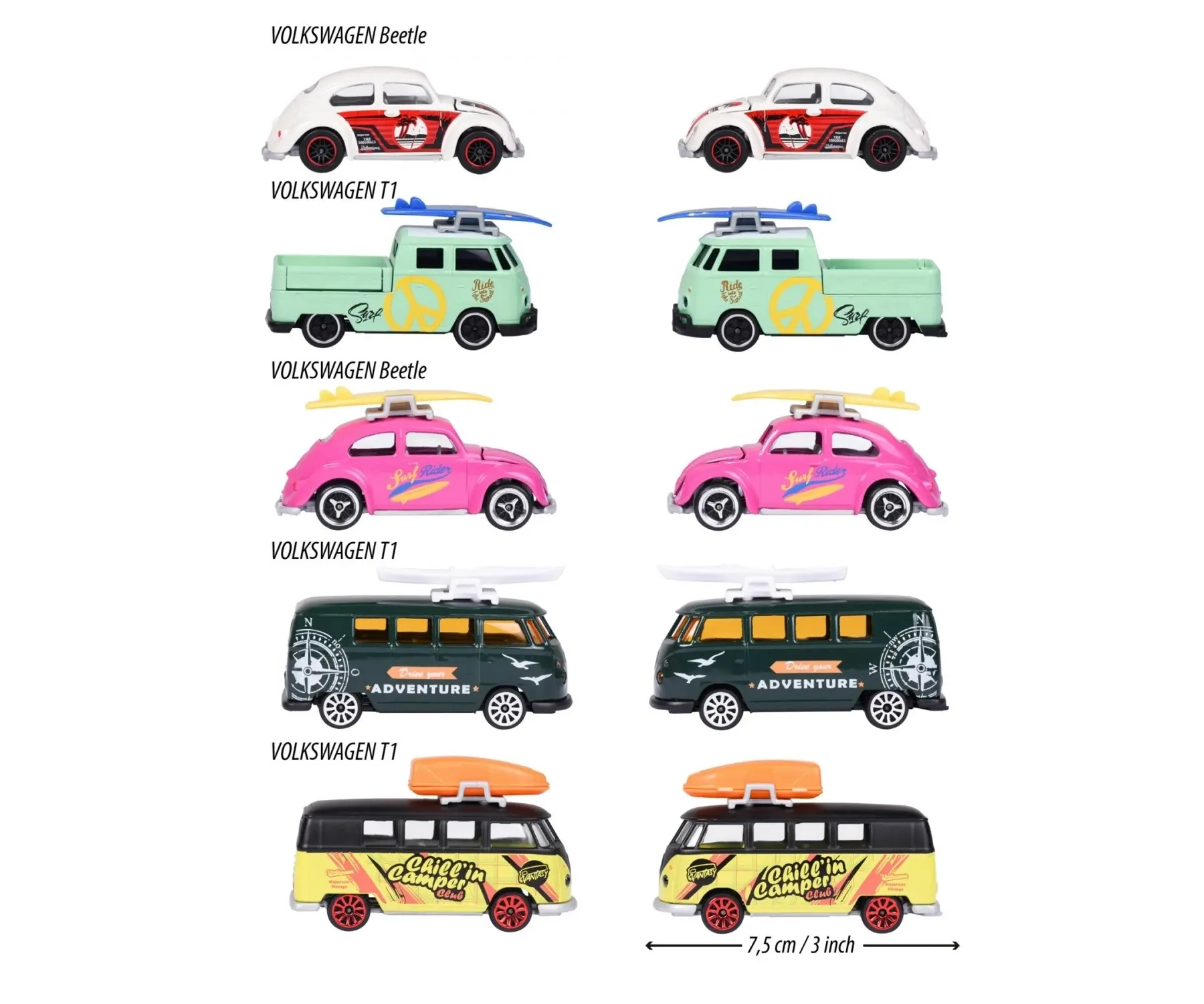 Majorette - Vw The Originals 5 Pieces Pack