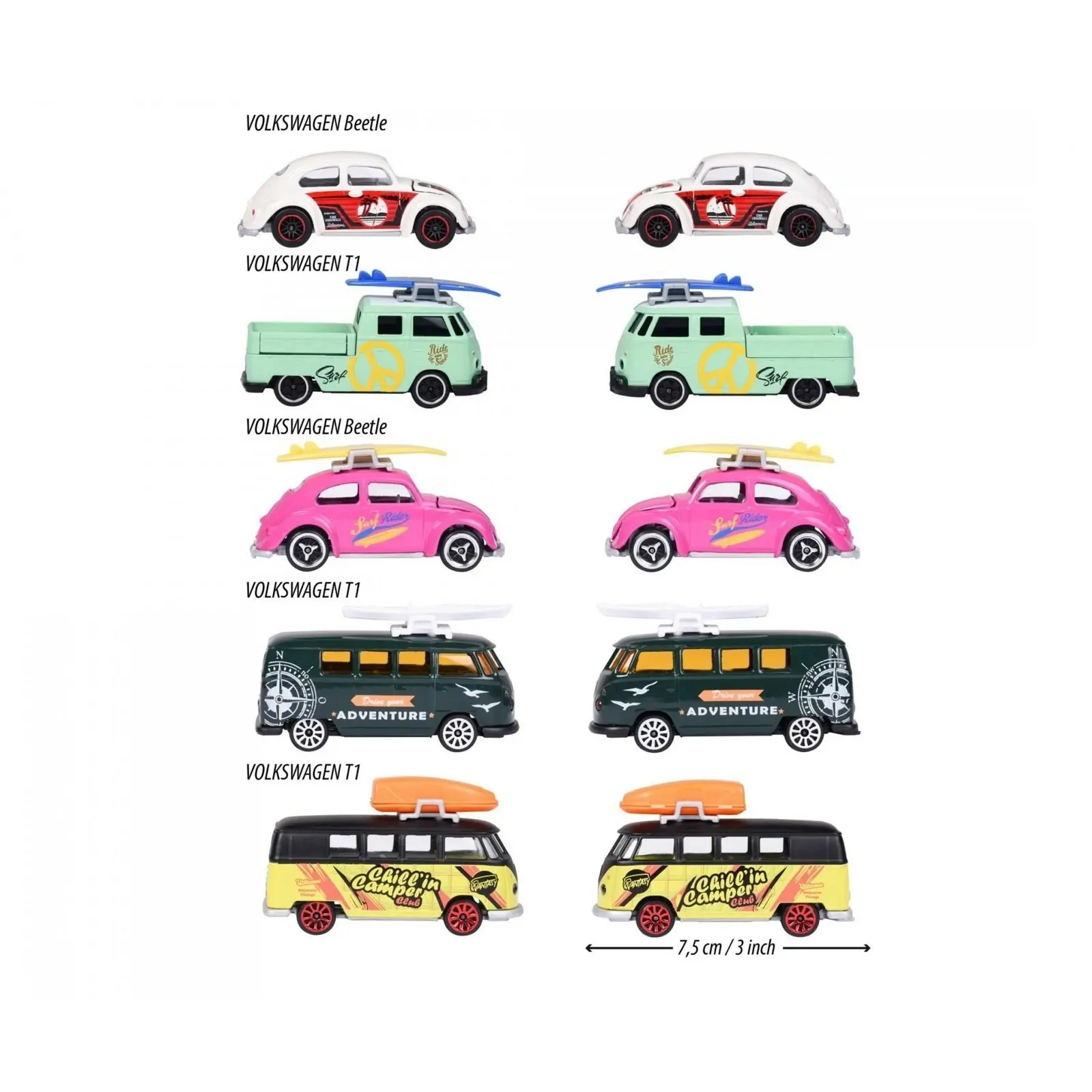 Majorette - Vw The Originals 5 Pieces Pack