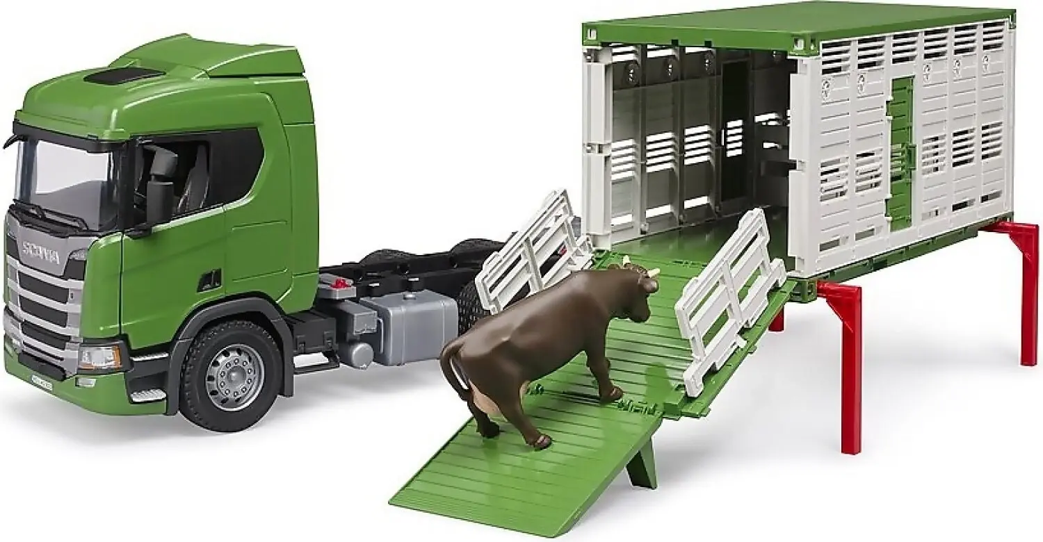 Bruder - Scania Super 560r Cattle Transportation Truck With 1 Cattle