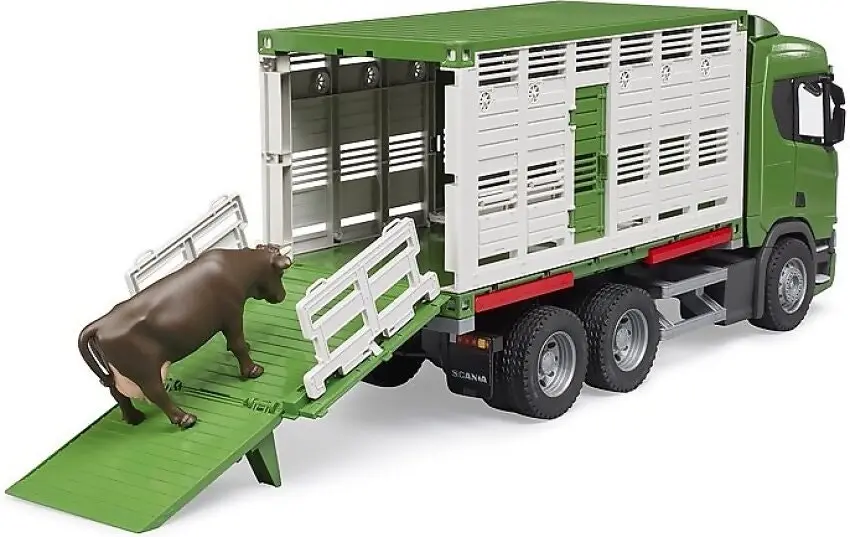 Bruder - Scania Super 560r Cattle Transportation Truck With 1 Cattle