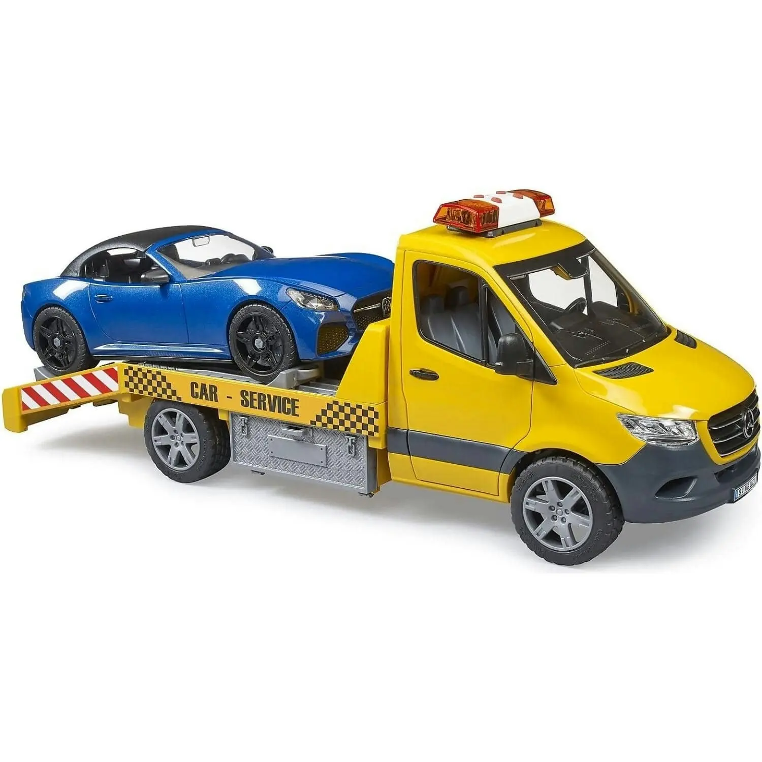 Bruder - Sprinter Car Transporter With Light & Sound Module And Bruder Roadster 1:16 Scale