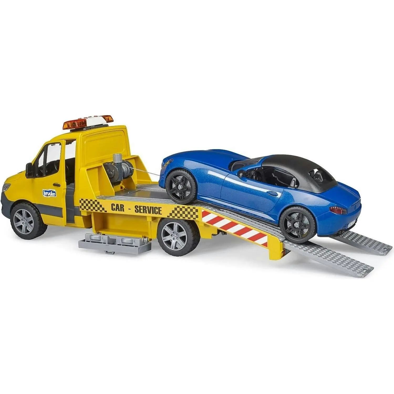 Bruder - Sprinter Car Transporter With Light & Sound Module And Bruder Roadster 1:16 Scale