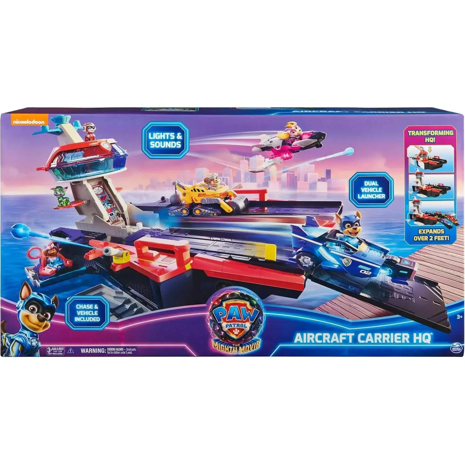 PAW Patrol - PAW Patrol The Mighty Movie Aircraft Carrier Hq - Spin Master