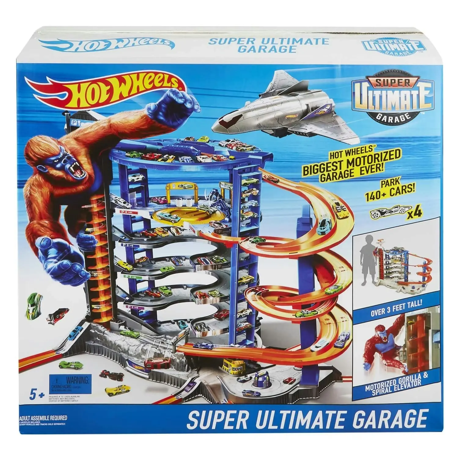 Hot Wheels® - Track Set With 4 1:64 Scale Toy Cars Super Ultimate Garage Over 3-Feet Tall  Mattel