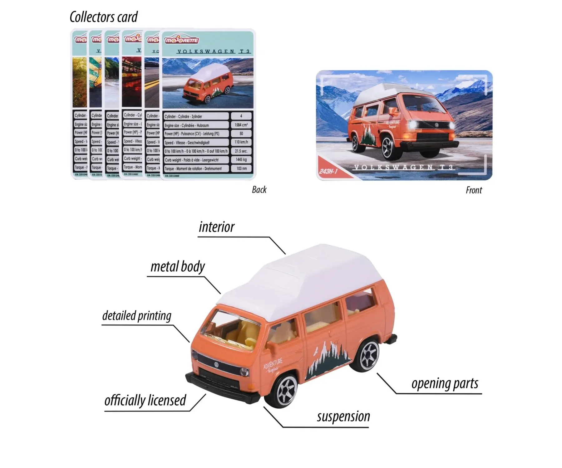 Majorette - Vw The Originals Premium Car Assorted