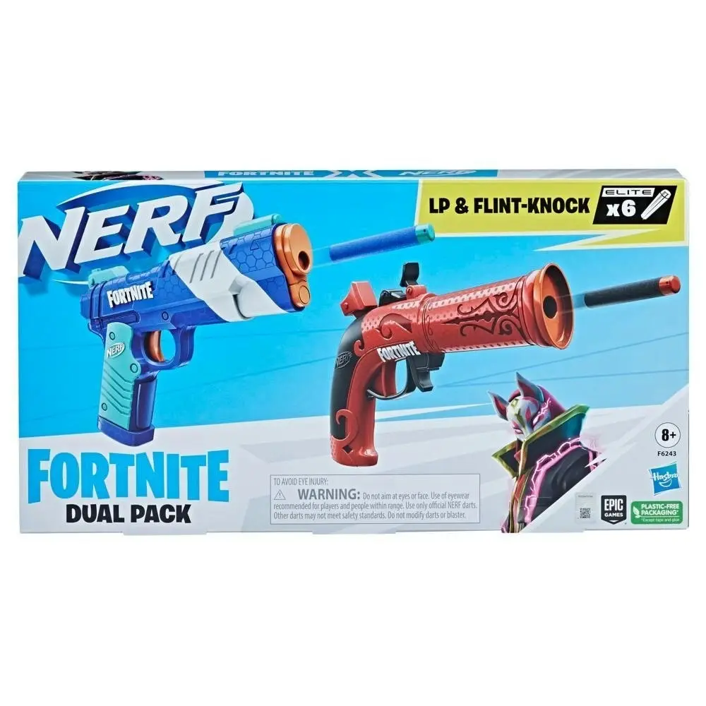 Nerf Fortnite Dual Pack Includes 2 Fortnite Blasters And 6 Nerf Elite Darts