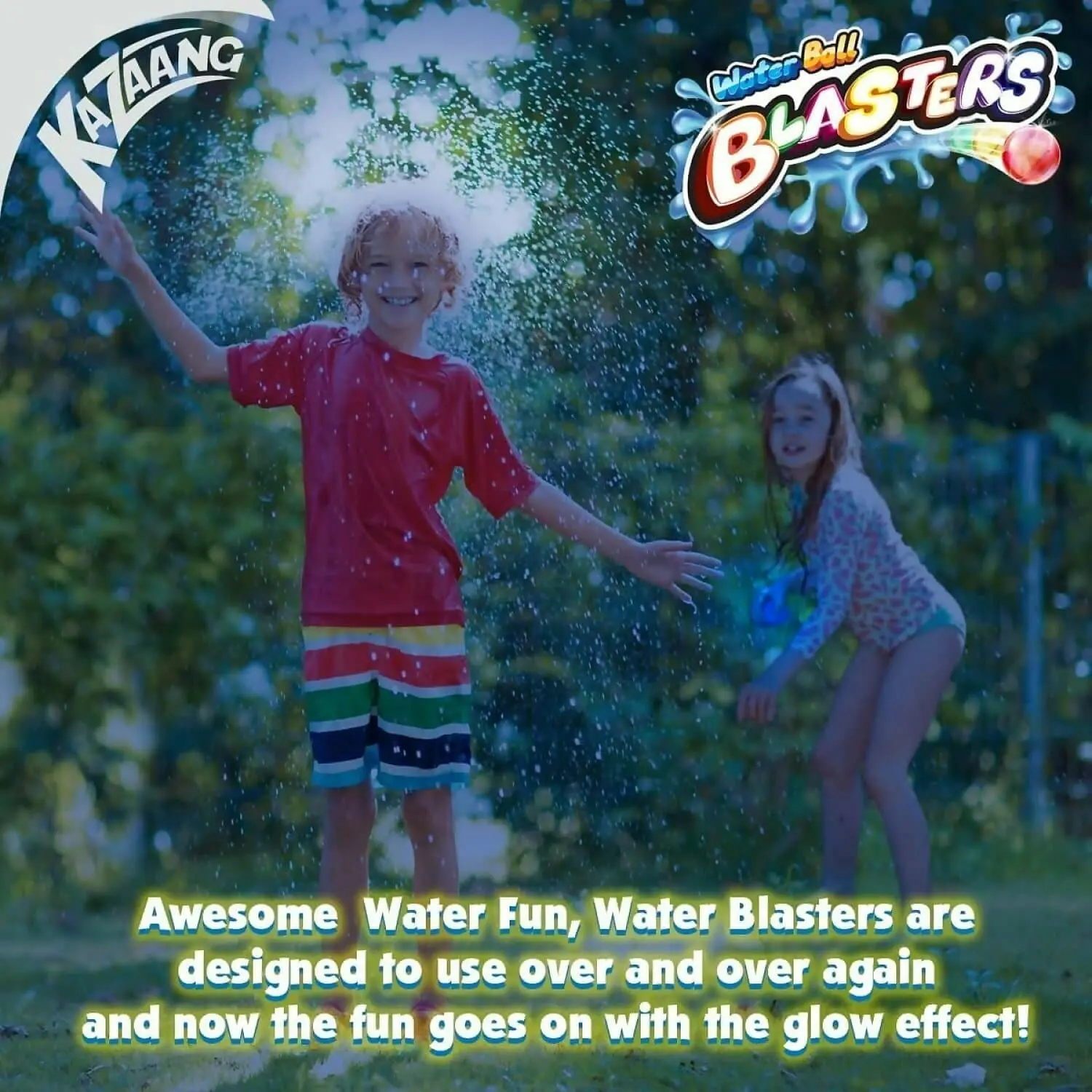 Kazaang - Water Ball Blasters Glow In The Dark 6-pack Reusable Water Balloons