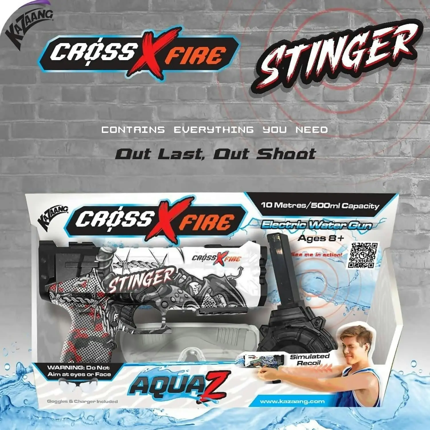 Kazaang - Stinger Water Cross X Fire Aquaz Electric Watergun