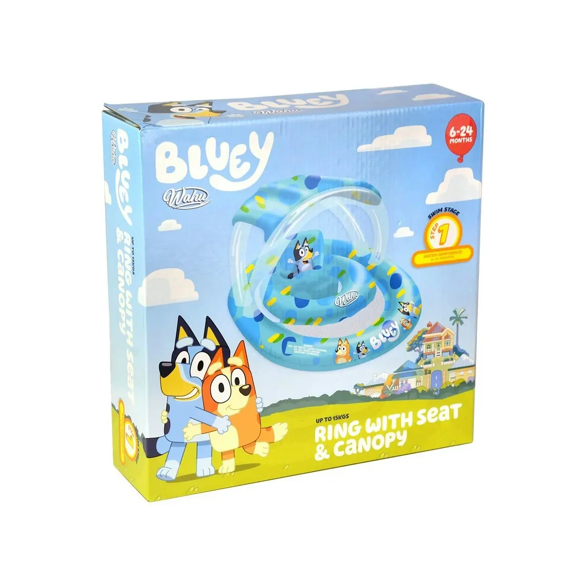 Wahu - Bluey Inflatable Ring With Seat And Canopy