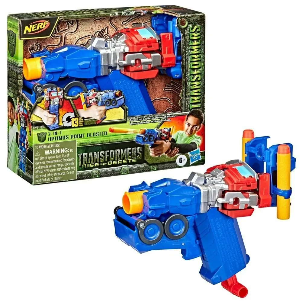 Nerf Transformers Rise Of The Beasts 2-in-1 Optimus Prime Blaster Hasbro