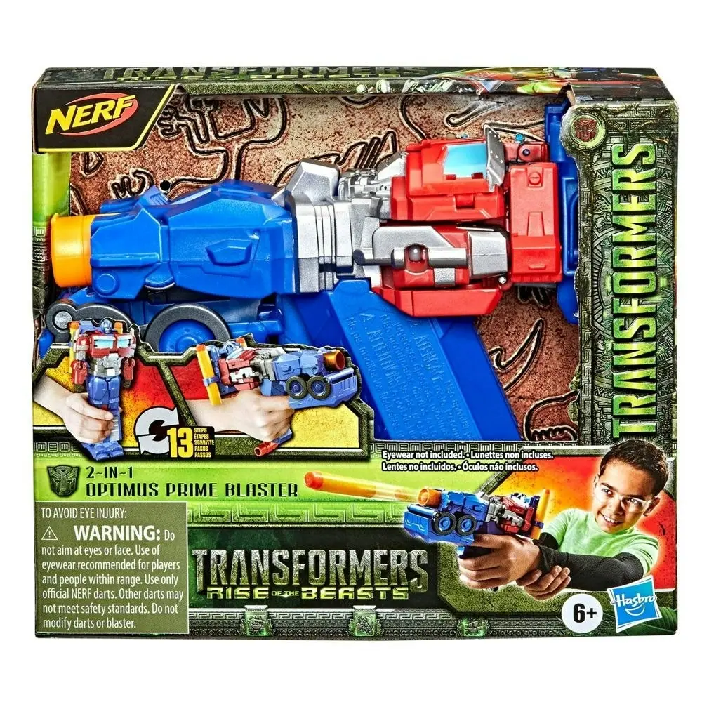 Nerf Transformers Rise Of The Beasts 2-in-1 Optimus Prime Blaster Hasbro