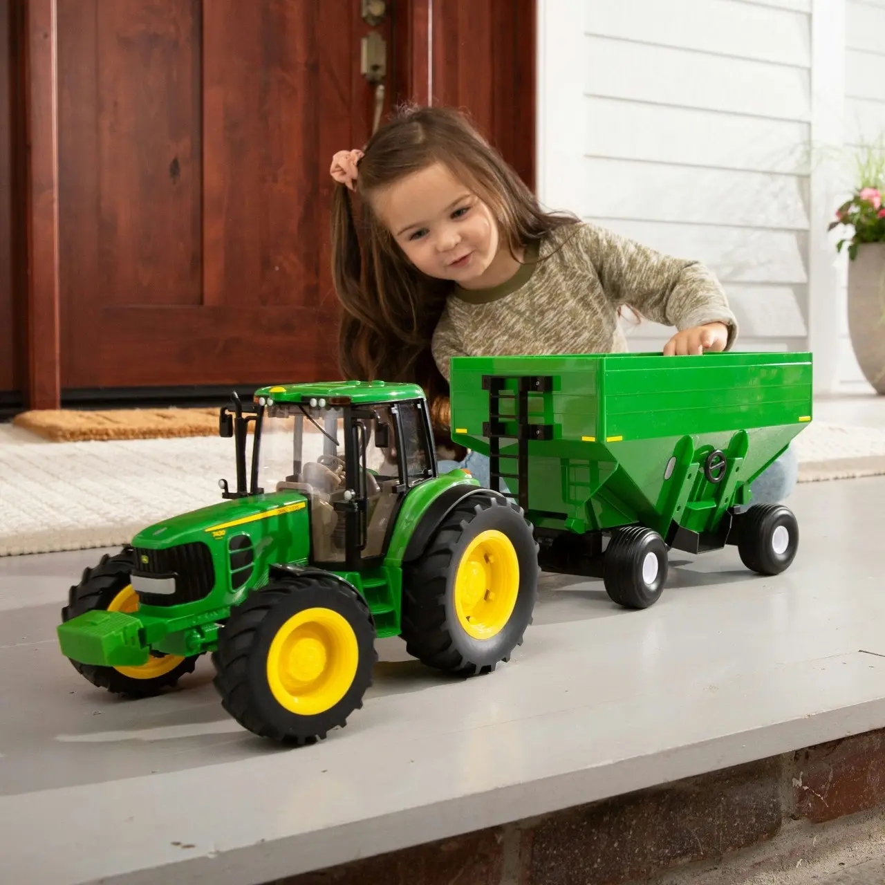 John Deere - Tomy 1:16 Big Farm 7430 Tractor with Gravity Wagon