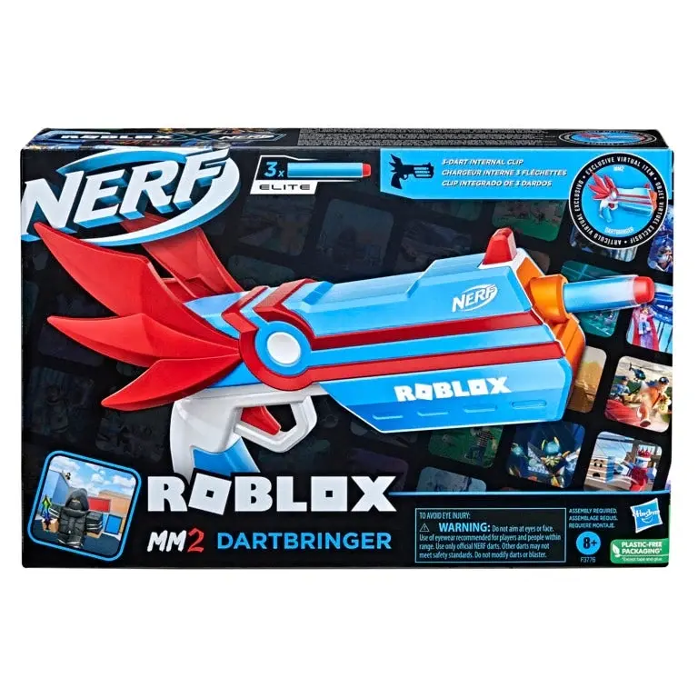 Nerf Roblox Mm2 - Dartbringer Dart Blaster Includes Code To Unlock Exclusive Virtual Item 3 Nerf Elite Darts  Hasbro