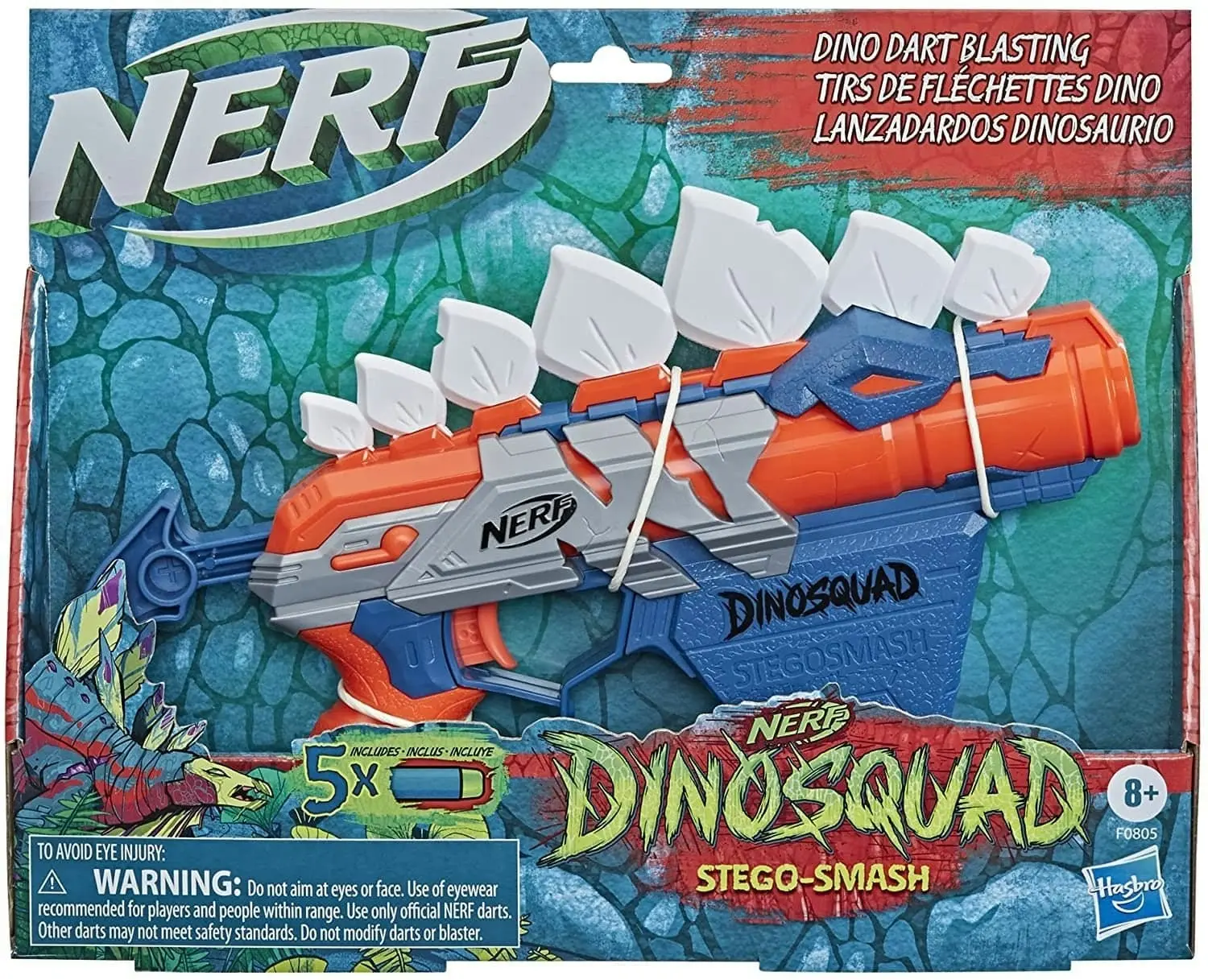 Nerf Dinosquad Stegosmash Dart Blaster Dinosaur Design Stegosaurus Spikes Hasbro