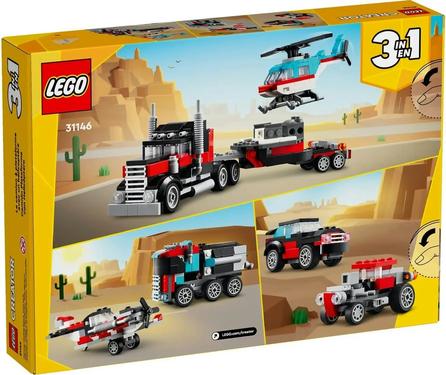 LEGO 31146 Flatbed Truck with Helicopter - Creator 3in1