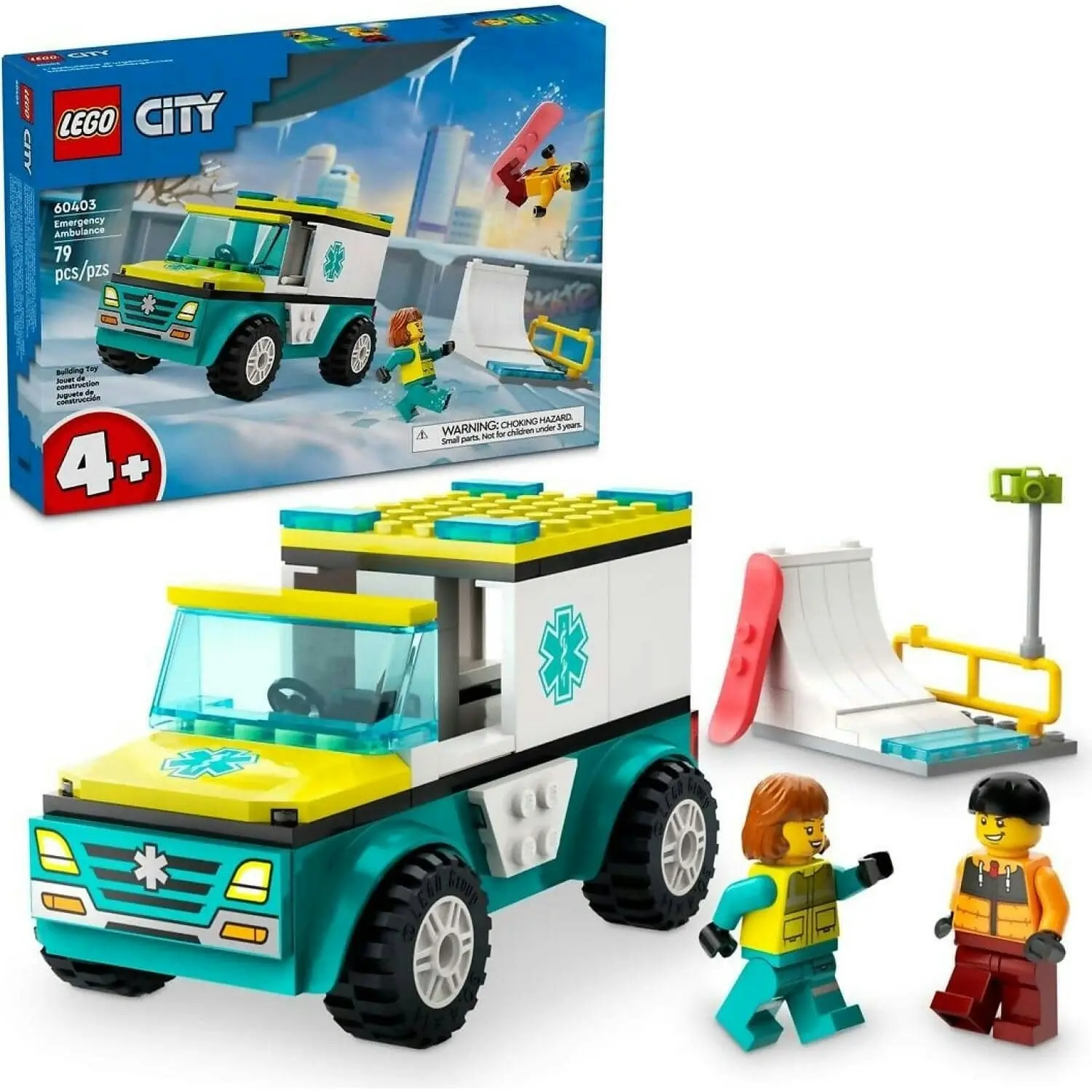 LEGO 60403 Emergency Ambulance and Snowboarder - City 4+