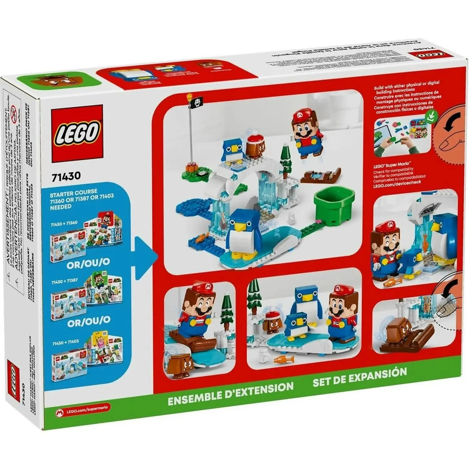 LEGO 71430 Penguin Family Snow Adventure Expansion Set - Super Mario