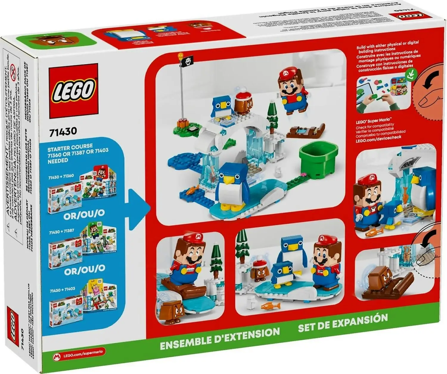 LEGO 71430 Penguin Family Snow Adventure Expansion Set - Super Mario