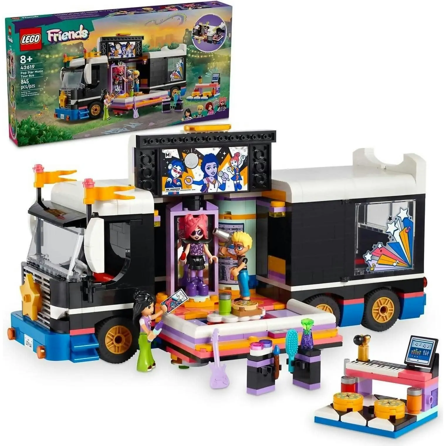 LEGO 42619 Pop Star Music Tour Bus - Friends