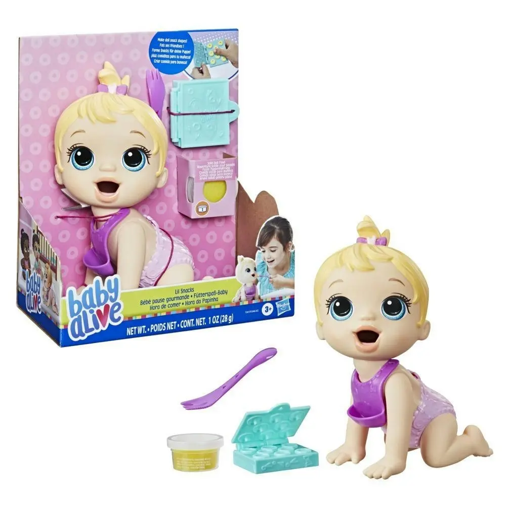 Baby Alive - Lil Snacks Doll Eats And Poops 8-inch Baby Doll With Snack Mold Toy For Kids Ages 3 And Up Blonde Hair  Hasbro