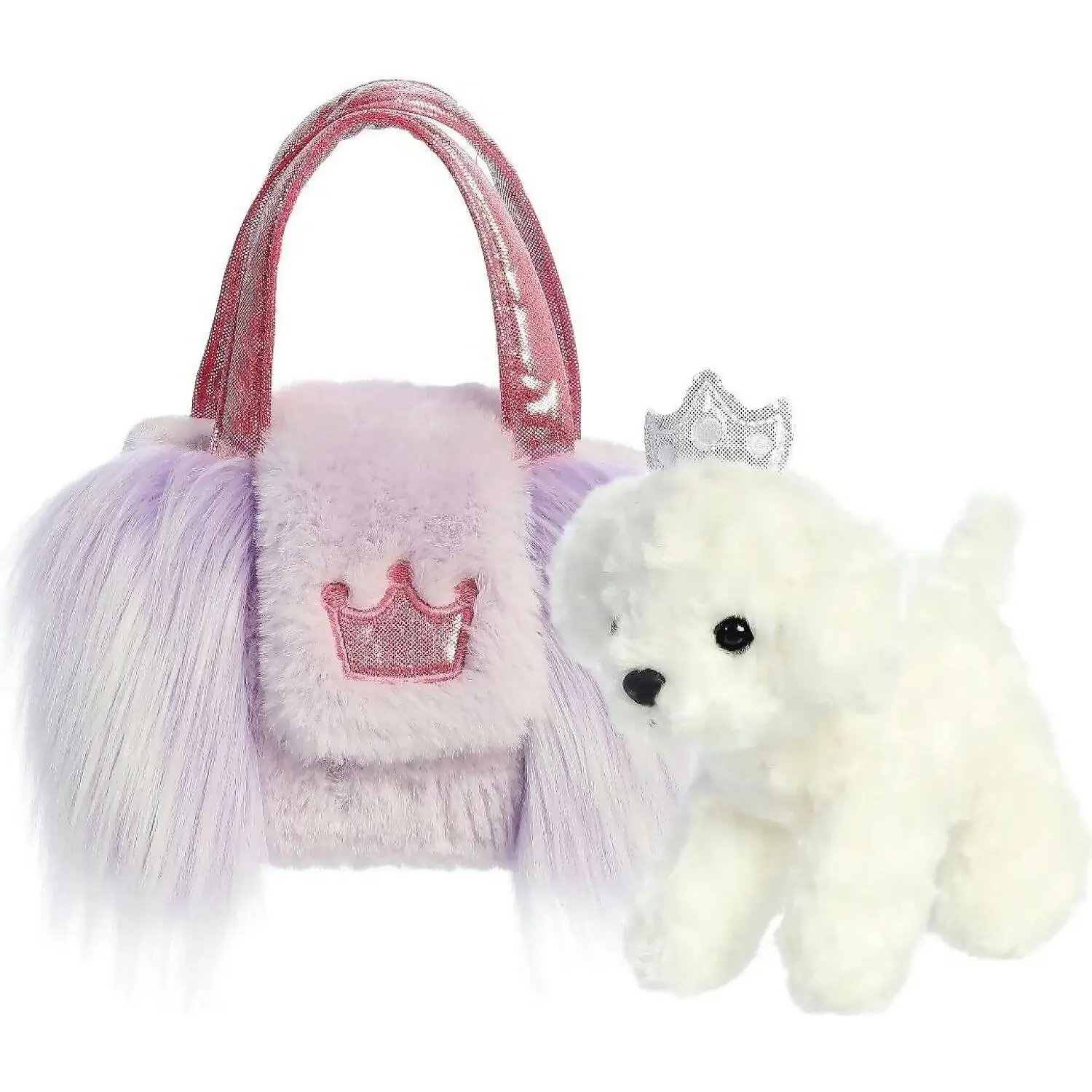 Cotton Candy - Fancy Pals Bichon Pup In Purple Fuzzy Bag