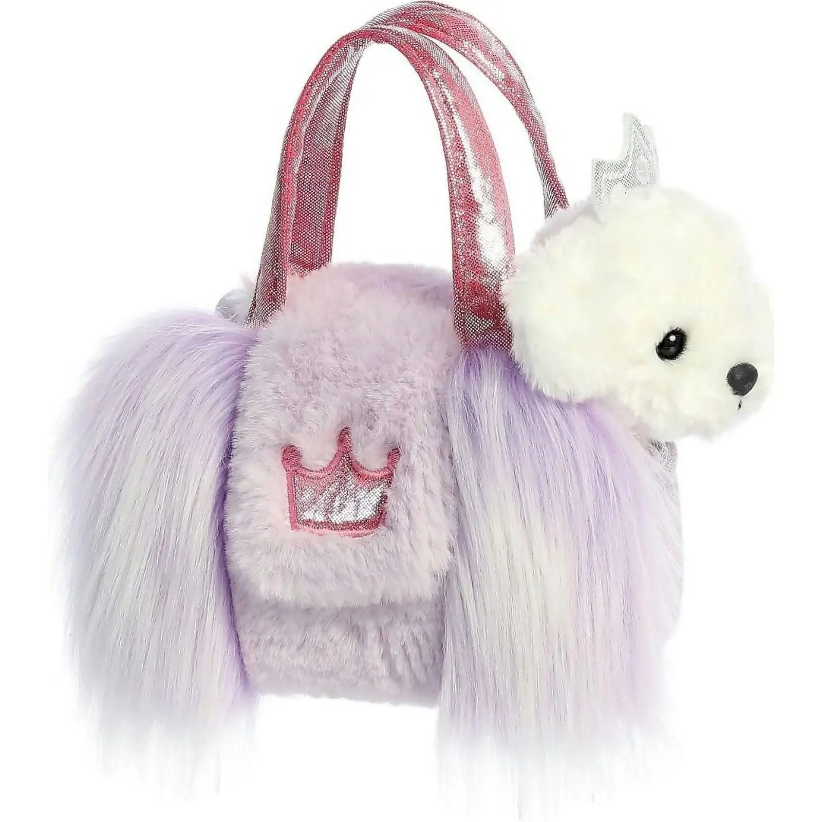 Cotton Candy - Fancy Pals Bichon Pup In Purple Fuzzy Bag