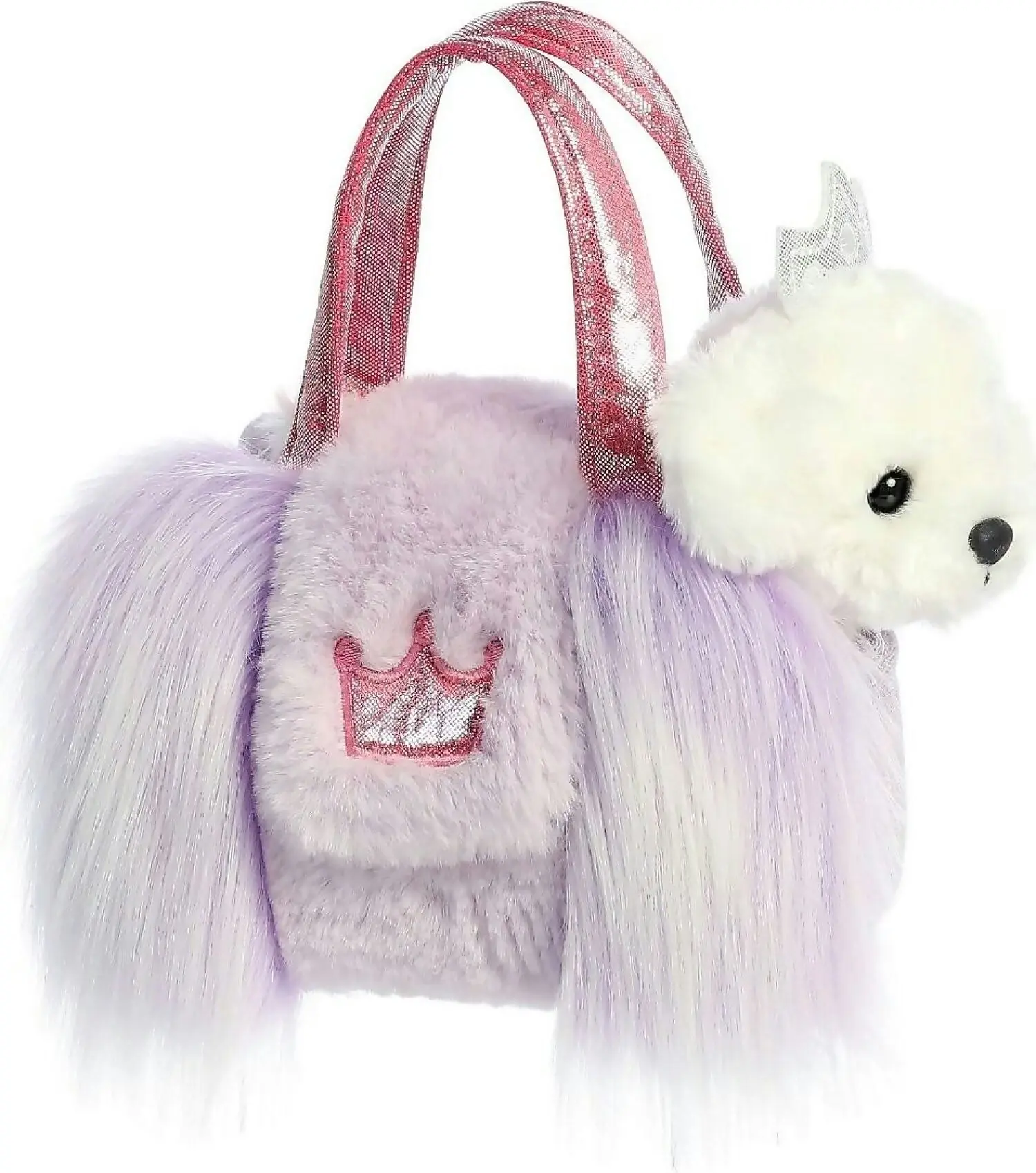 Cotton Candy - Fancy Pals Bichon Pup In Purple Fuzzy Bag