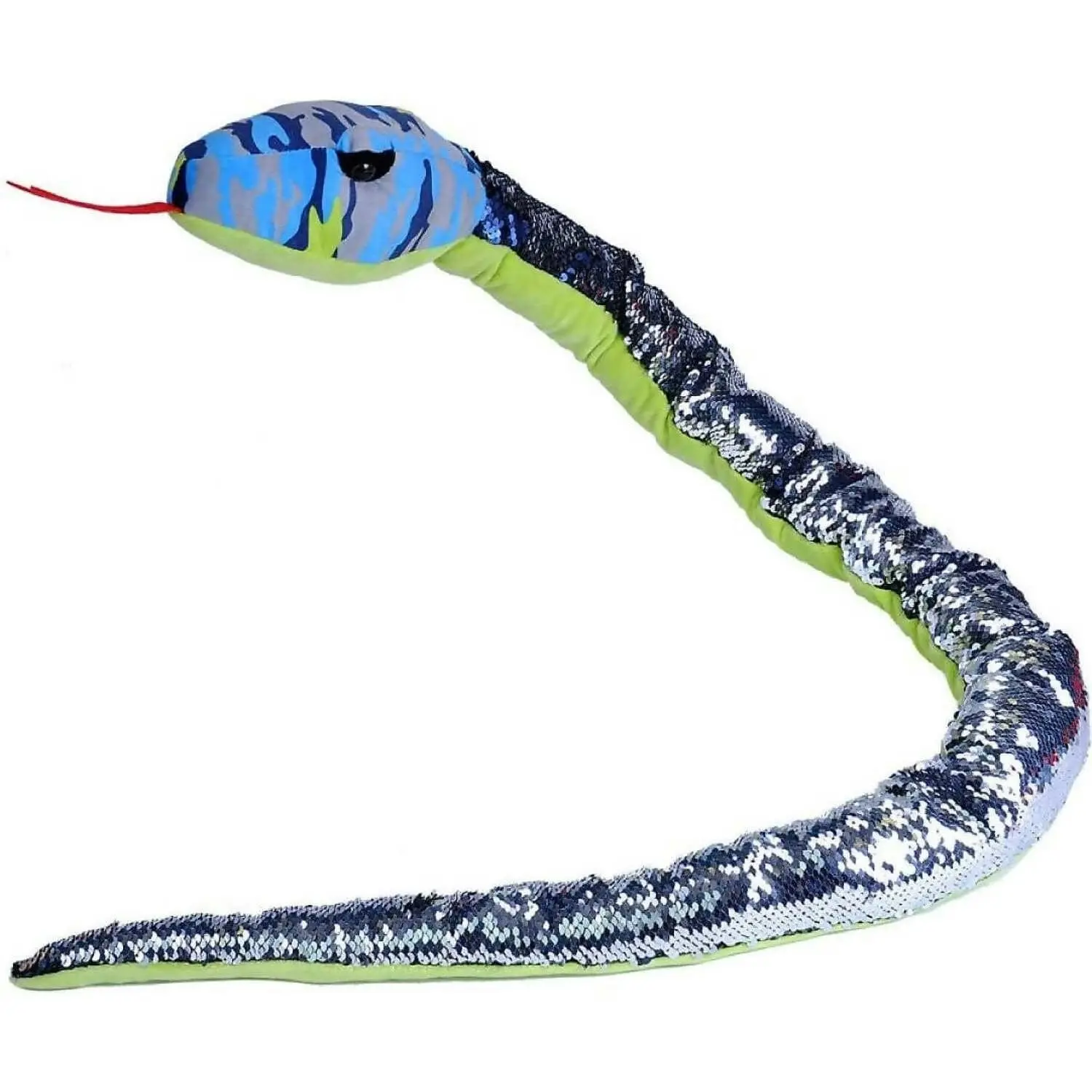 Wild Republic - Plush Snake Sequin Blue Camo 137cm