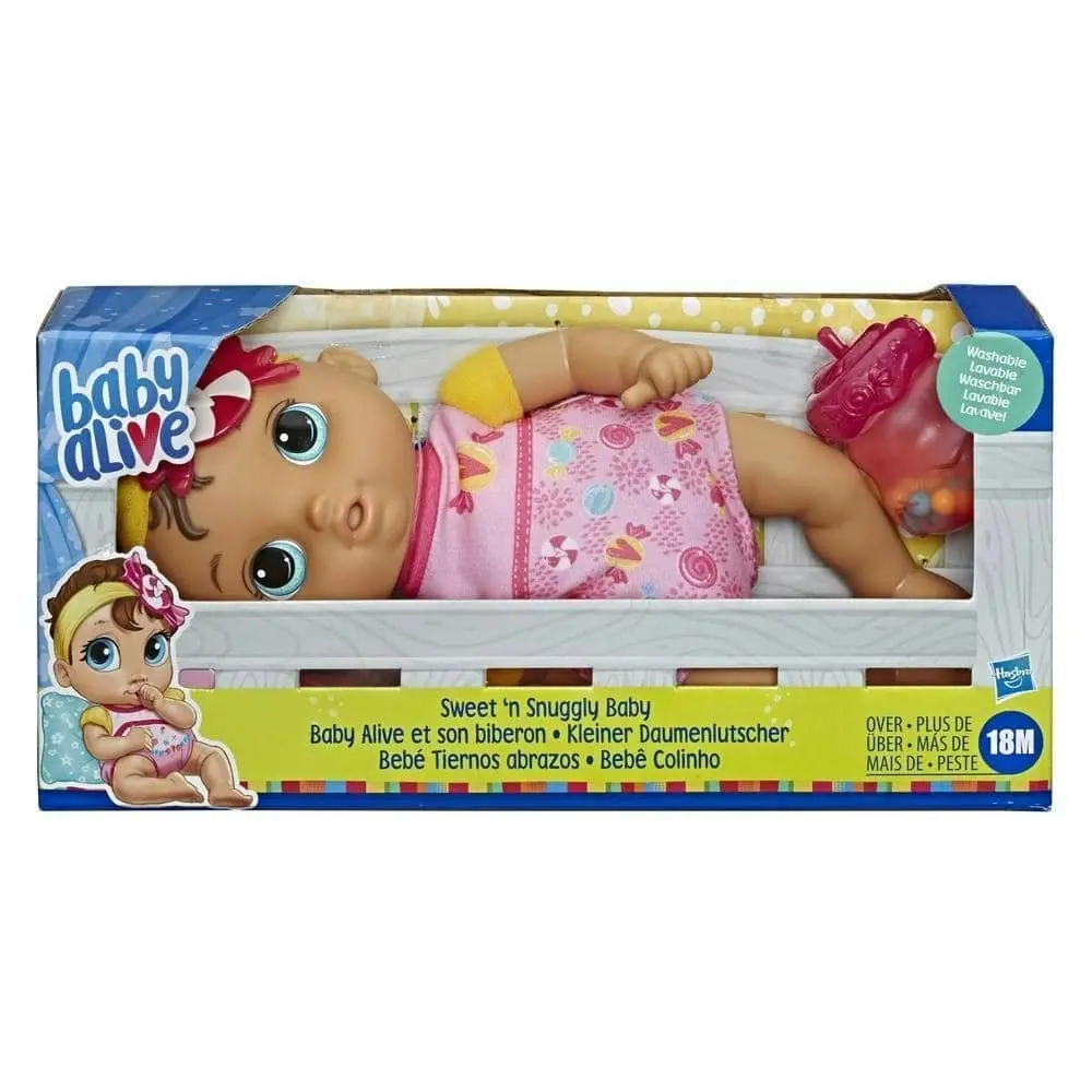 Baby Alive - Sweet N Snuggly Baby Soft-bodied Washable Doll Bottle First Baby Doll Toy For Kids 18 Months Old And Up  Hasbro