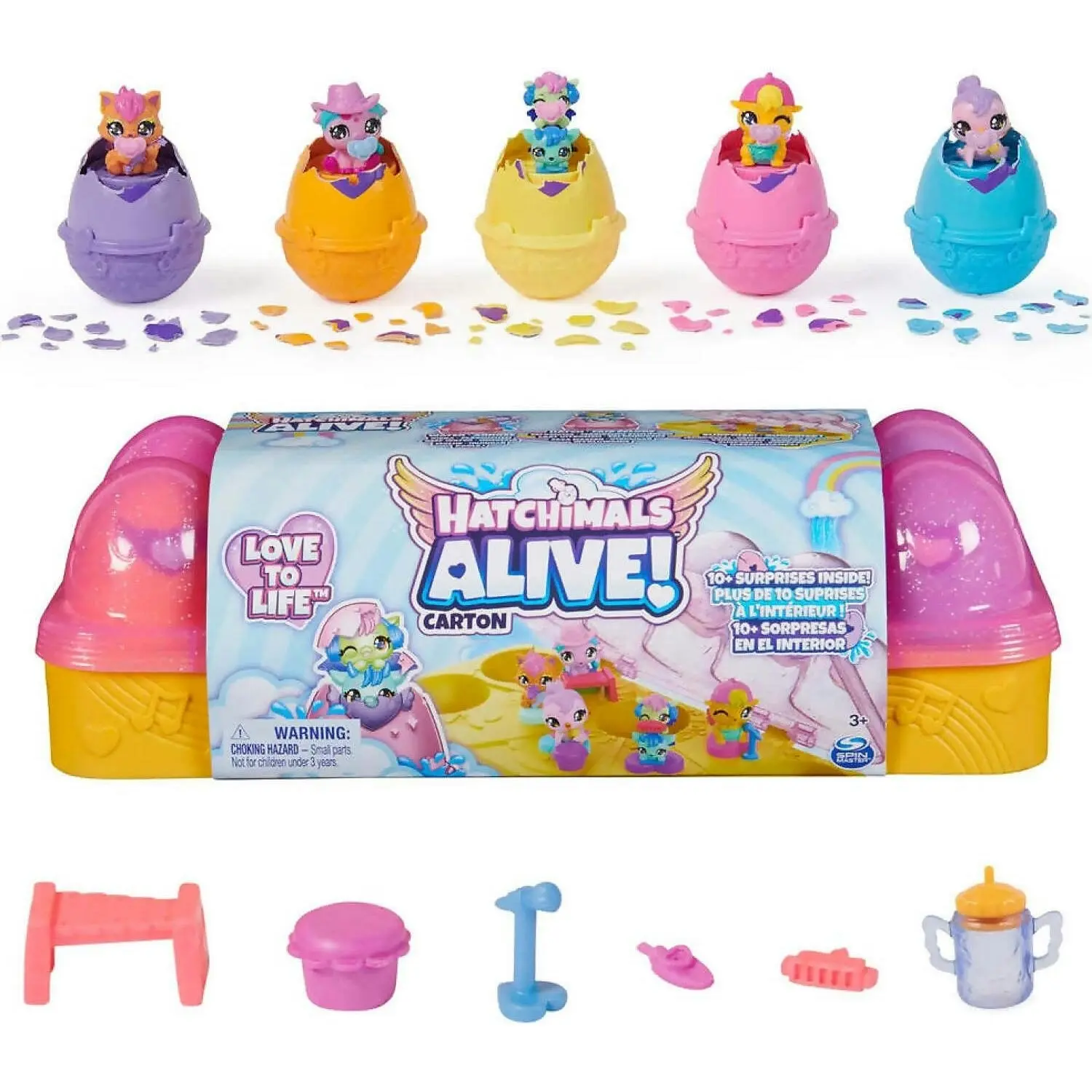 Hatchimals Alive - Pink & Yellow Egg Carton - Spin Master