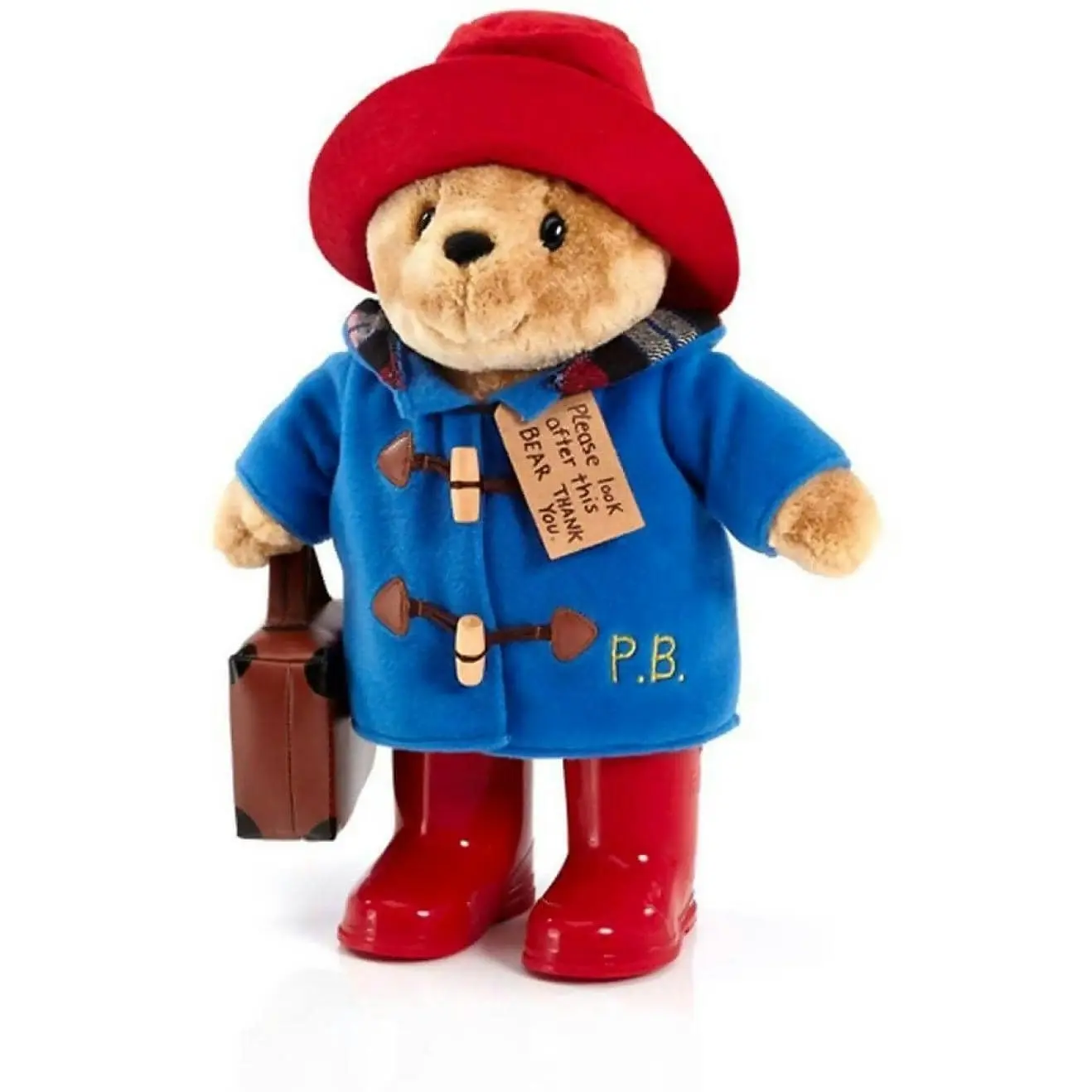 Paddington Bear - With Boots Embroidered Coat And Suitcase Large Soft Toy Doll 34cm